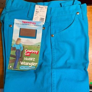 Ladies wrangler aqua color size 11x32